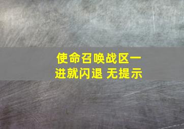 使命召唤战区一进就闪退 无提示